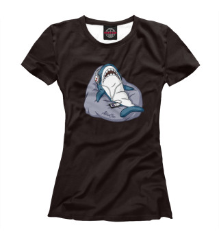Женская футболка Акула серая