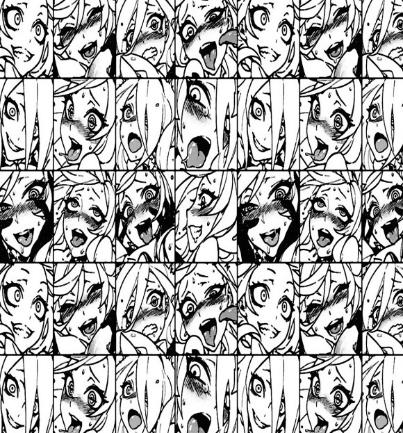 Футболка для девочек с изображением Ahegao | Ахэгао цвета Белый
