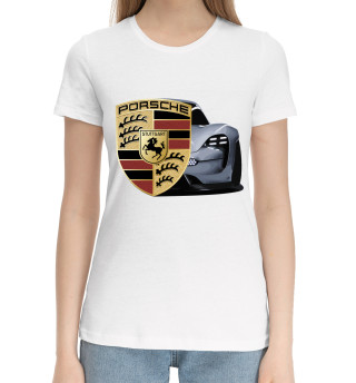 Хлопковая футболка для девочек Porsche