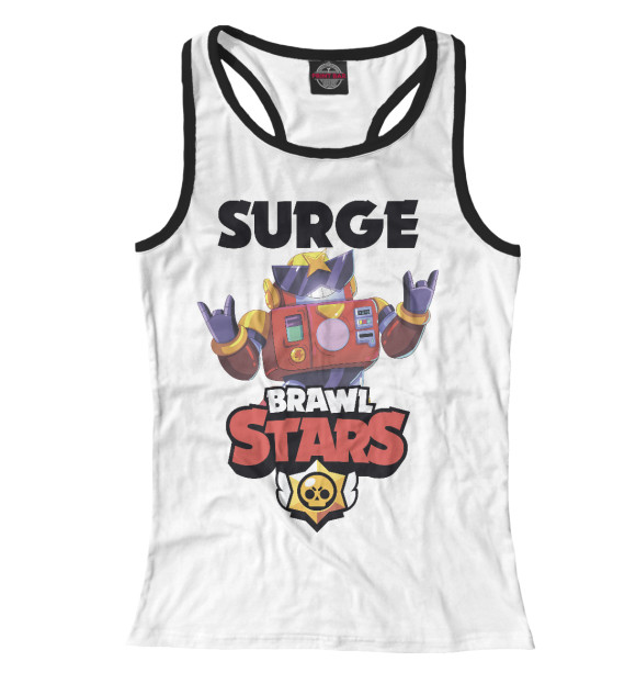 Женская майка-борцовка с изображением Brawl Stars SURGE цвета Белый