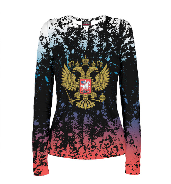 Женский лонгслив с изображением RUSSIA цвета Белый