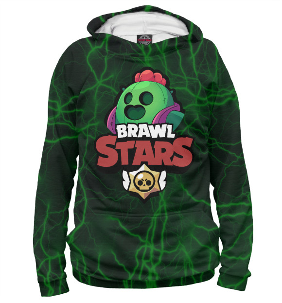 Женское худи с изображением Brawl Stars:Spike цвета Белый