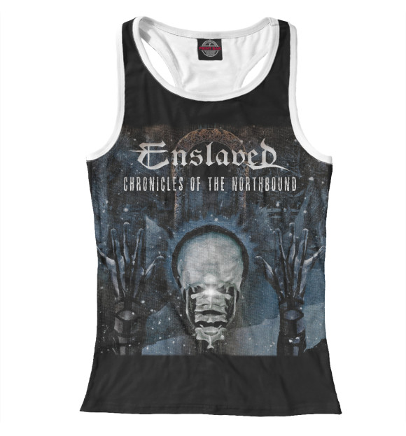 Женская майка-борцовка с изображением Enslaved цвета Белый