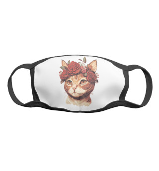 Кошка с розами