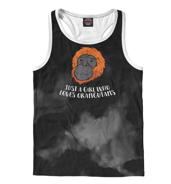 Мужская майка-борцовка с изображением A Girl Who Loves Orangutans цвета Белый