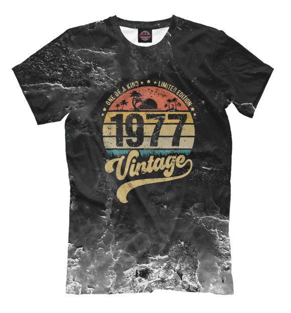 Футболка для мальчиков с изображением Retro Vintage 1977 цвета Белый