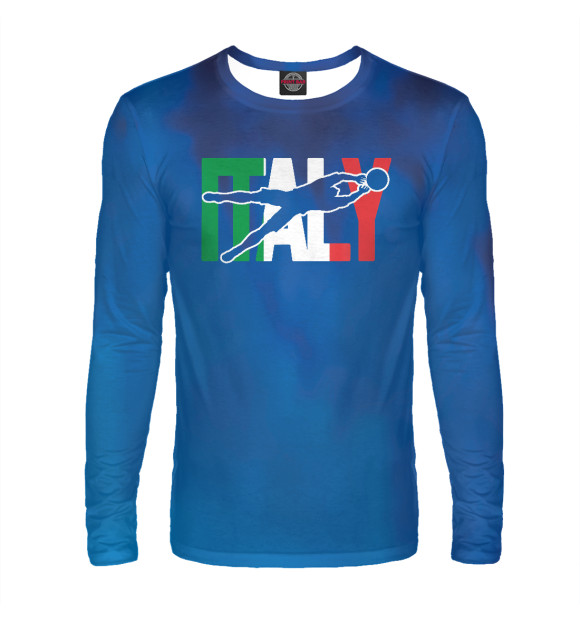 Мужской лонгслив с изображением Italy Soccer цвета Белый