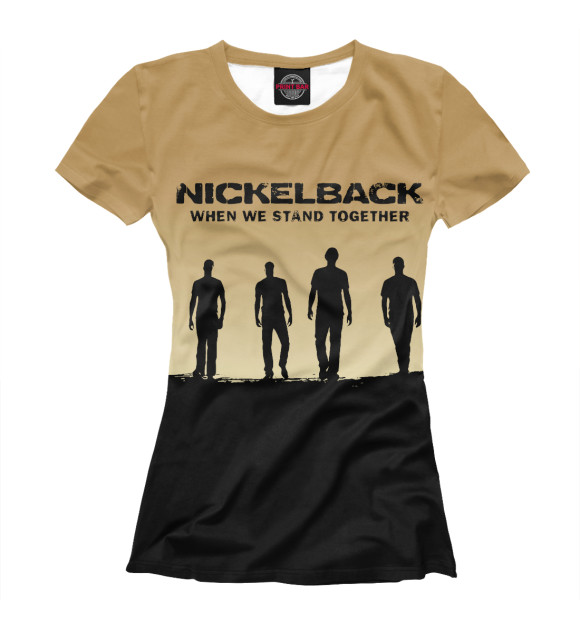 Футболка для девочек с изображением Nickelback цвета Белый