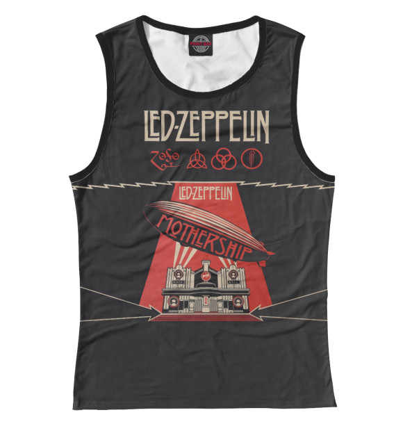 Женская майка с изображением Led Zeppelin цвета Белый