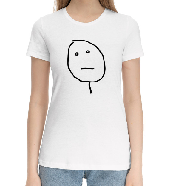 Женская хлопковая футболка с изображением Poker Face цвета Белый