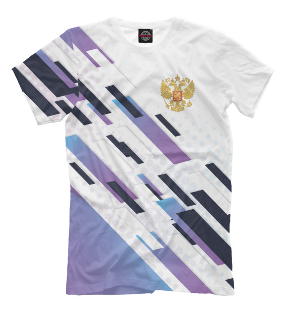 Мужская футболка с изображением Россия Sport цвета Белый
