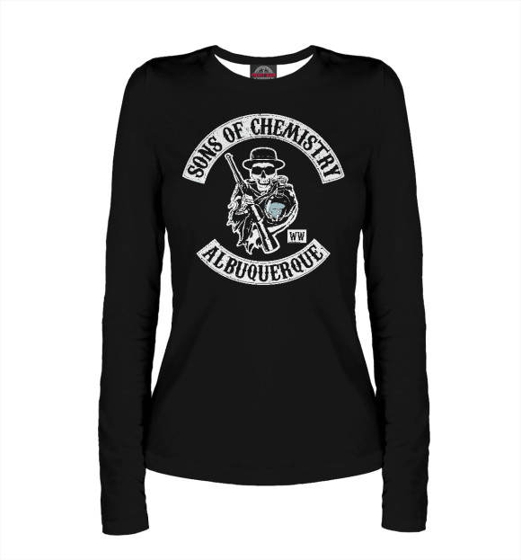 Женский лонгслив с изображением Sons Of Chemistry цвета Белый