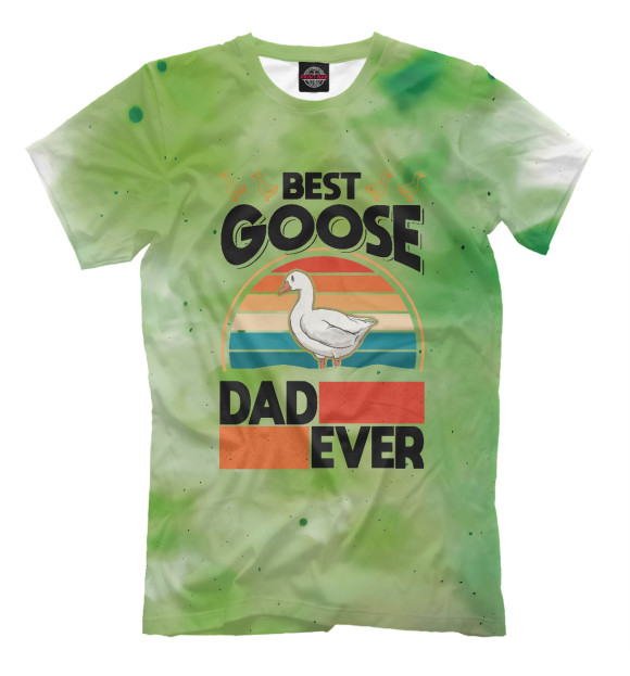 Мужская футболка с изображением Best Goose Dad Ever цвета Белый