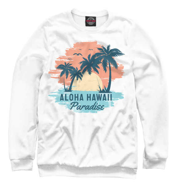 Свитшот для девочек с изображением Aloha Hawaii цвета Белый