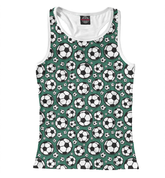 Женская майка-борцовка с изображением Футбольный мяч цвета Белый