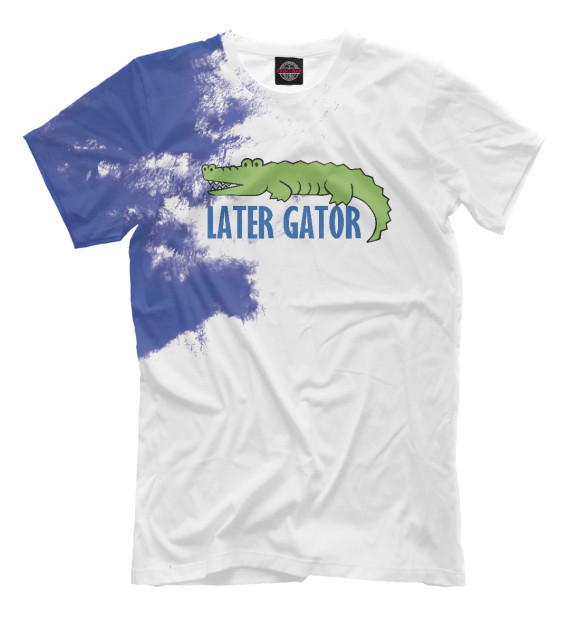 Футболка для мальчиков с изображением LATER GATOR цвета Белый