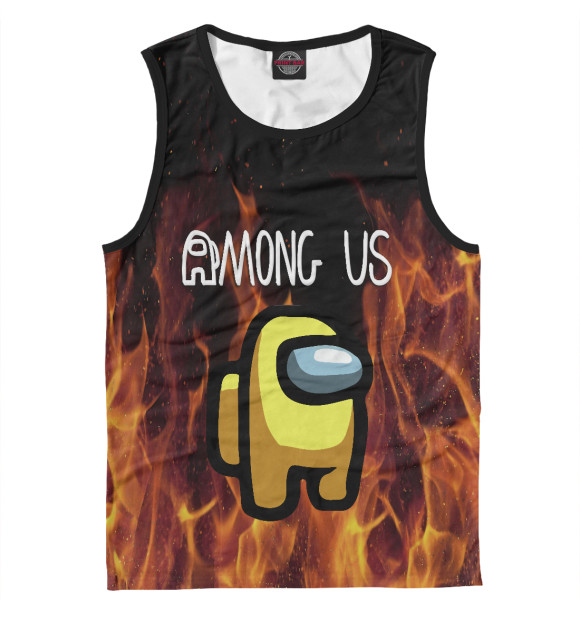 Мужская майка с притом Among Us цвета Белый Мужская майка с изображением Among Us цвета Белый