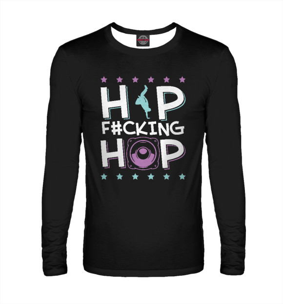 Мужской лонгслив с изображением Hip Hop цвета Белый