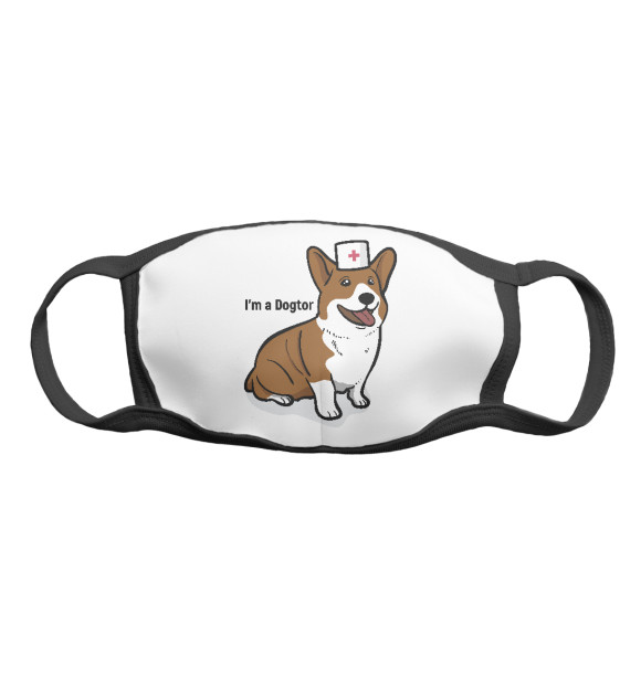 Маска тканевая с изображением Dogtor цвета Белый
