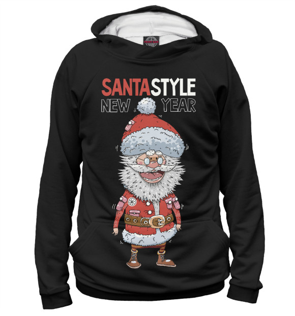 Женское худи с изображением SantaSTYLE цвета Белый