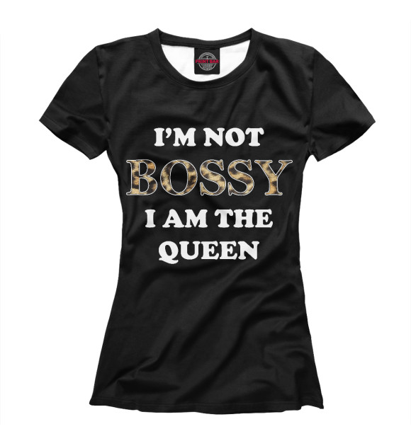 Женская футболка с изображением I am the Queen цвета Белый