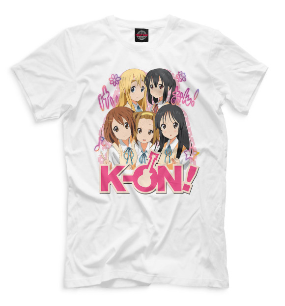 Мужская футболка с изображением K-On! цвета Белый