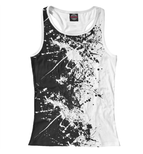 Женская майка-борцовка с изображением Битва тьмы и света цвета Белый