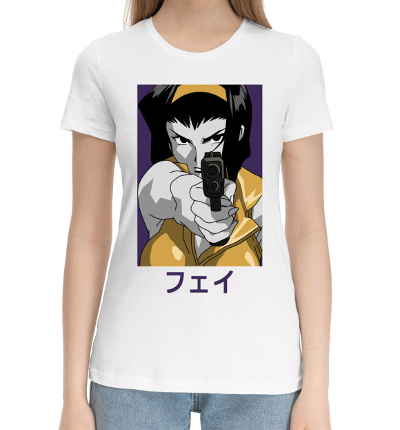 Женская хлопковая футболка с изображением Фэй Валентайн цвета Белый