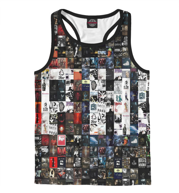 Мужская майка-борцовка с изображением HIP-HOP цвета Белый