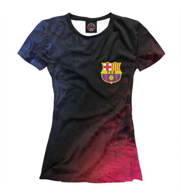 Женская футболка с изображением Barcelona / Барселона цвета Белый