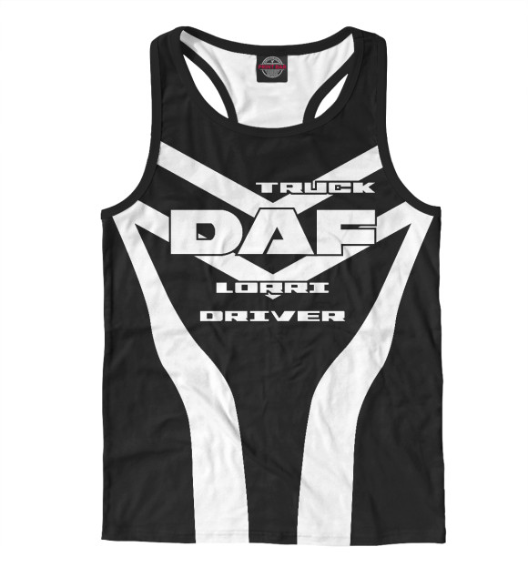 Мужская майка-борцовка с изображением DAF \ Дальнобойщик цвета Белый