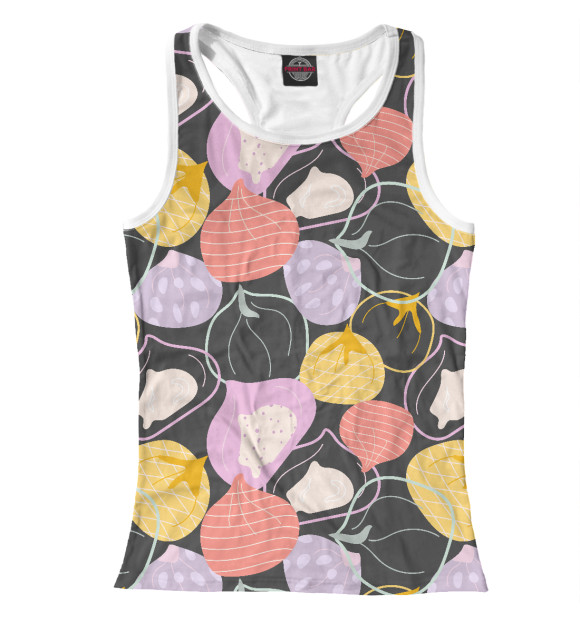 Женская майка-борцовка с изображением Японские сладости цвета Белый