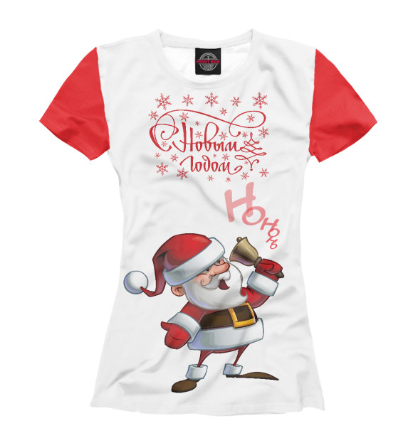 Футболка для девочек с изображением Santa Ho Ho Ho цвета Белый