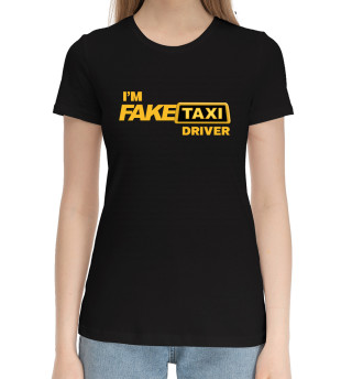 Хлопковая футболка для девочек Fake taxi