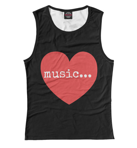 Женская майка с изображением Love Music цвета Белый