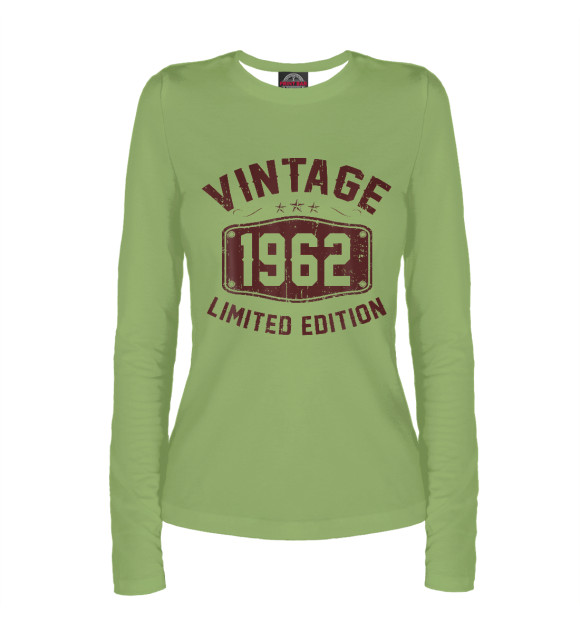 Женский лонгслив с изображением Vintage 1962 Limited Editio цвета Белый