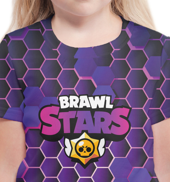 Футболка для девочек с изображением Brawl Stars цвета Белый