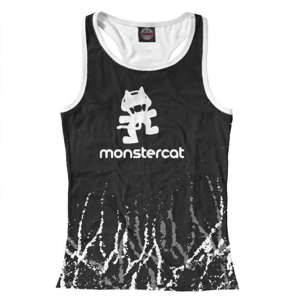 Женская майка-борцовка с изображением Monstercat цвета Белый