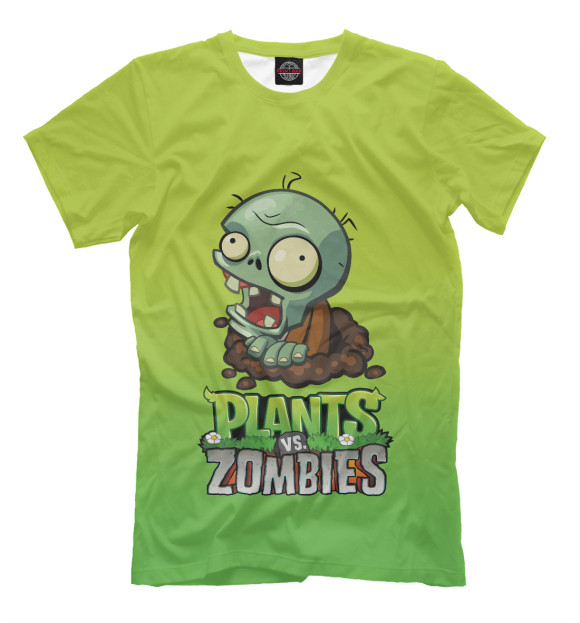 Футболка для мальчиков с изображением Plants vs. Zombies цвета Белый