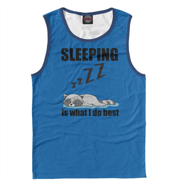 Майка для мальчика с изображением Raccoon Sleeping цвета Белый