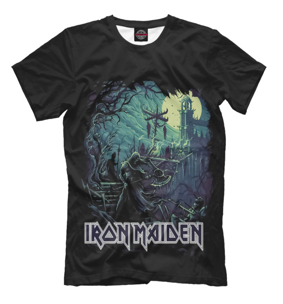 Мужская футболка с изображением Iron Maiden цвета Белый