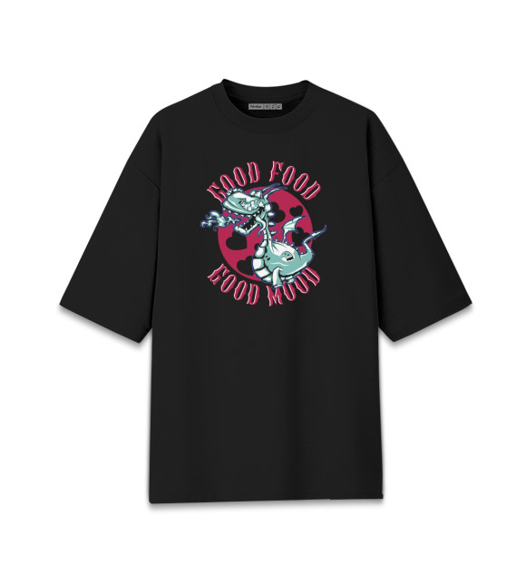 Женская футболка оверсайз с изображением Dragon цвета Черный
