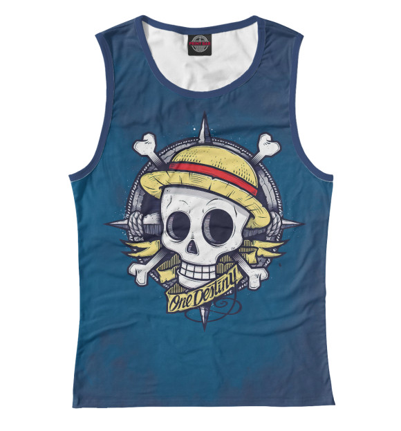 Майка для девочки с изображением One Piece Большой куш цвета Белый