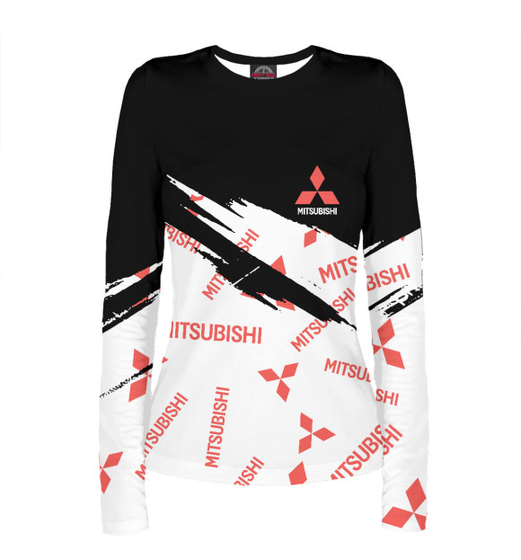 Женский лонгслив с изображением Mitsubishi цвета Белый