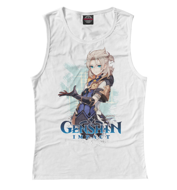 Майка для девочки с изображением Альбедо Genshin цвета Белый