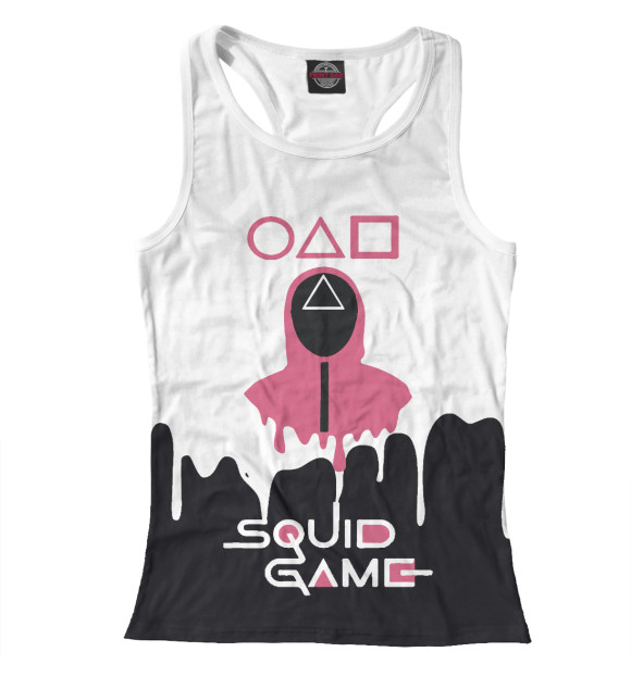 Женская майка-борцовка с изображением Игра в кальмара цвета Белый