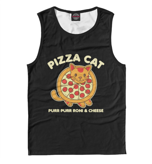 Майка для мальчика с изображением Pizza cat цвета Белый