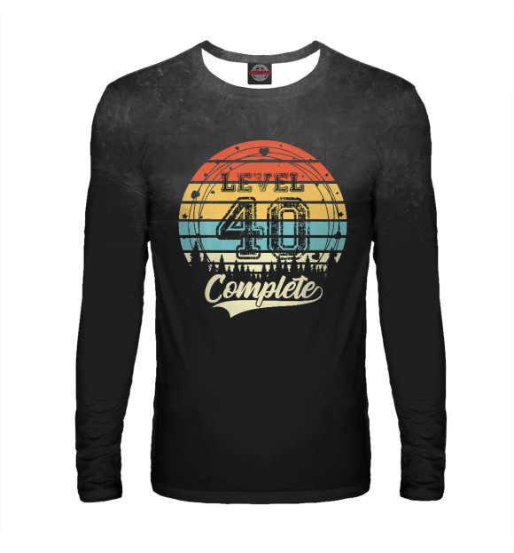 Мужской лонгслив с изображением Birthday Level 40 Complete цвета Белый