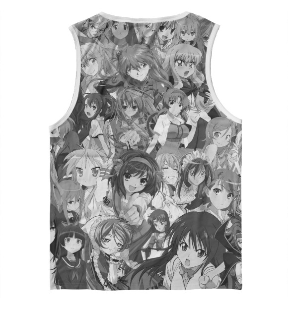 Мужская майка с изображением Anime Tsundere цвета Белый