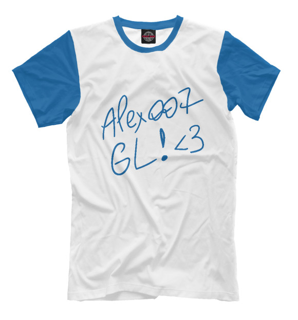 Мужская футболка с изображением ALEX007: GL цвета Белый